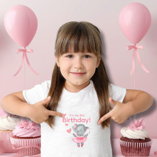 Cute Ballerina Elephant It’s My Birthday  Toddler T-Shirt