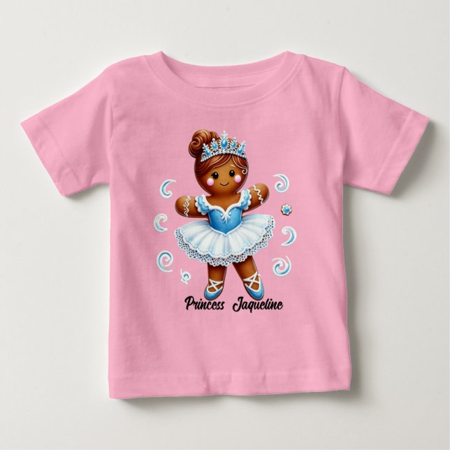 cute ballerina gingerbread girl T-Shirt (Front)