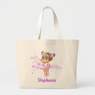 Cute Ballerina Girl Reusable Tote Bag
