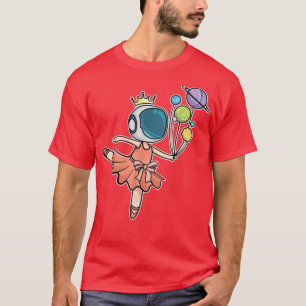 Cute Ballerina Girl Space Astronaut T-Shirt