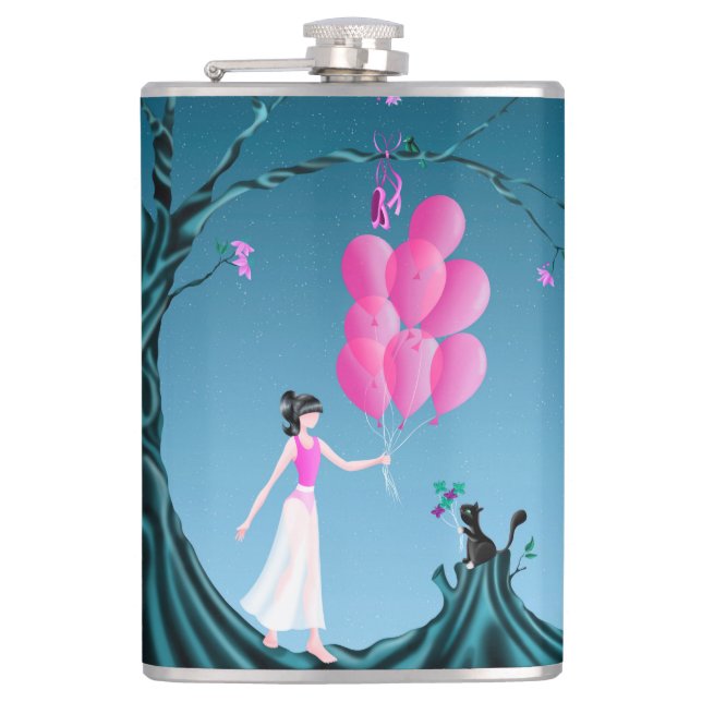 Cute Ballerina Heist Hip Flask  (Front)