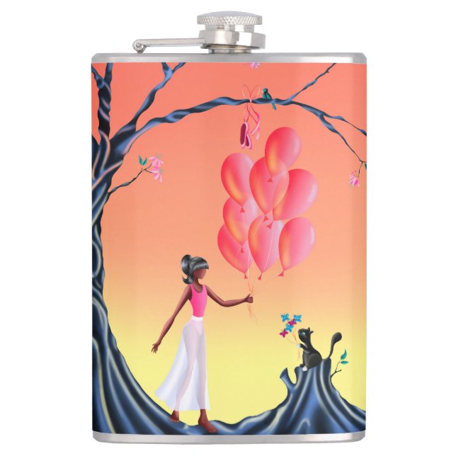 Cute Ballerina Heist Hip Flask  (Front)