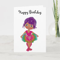 Cute Ballerina in Pink and Green Tutu Art