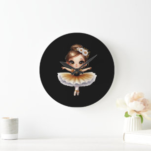 Cute Ballerina Large Clock