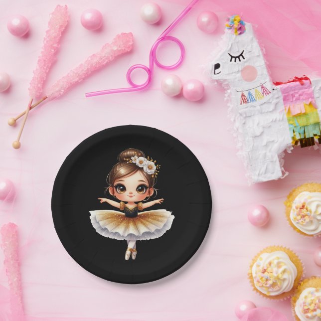 Cute Ballerina Paper Plate (Party)