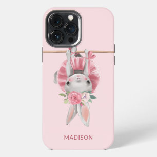 Cute Ballerina Pink Ballet Bunny Personalised iPhone 13 Pro Max Case