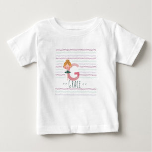 Cute Ballerina Plush Pink Letter G Toddler  Baby T-Shirt