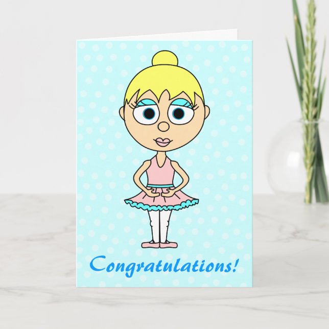 Cute Ballerina Recital Congratulations Card (Front)