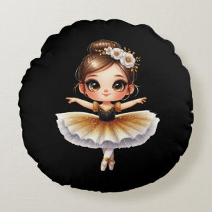 Cute Ballerina Round Cushion