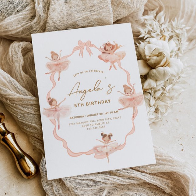 Cute Ballerinas Birthday Invitation (Creator Uploaded)