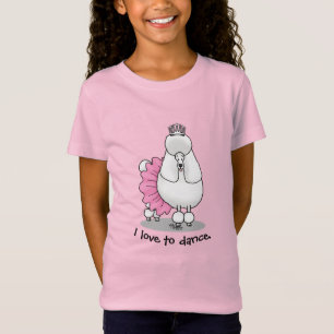 Cute Ballet Ballerina Princess Poodle Dog (white) T-Shirt
