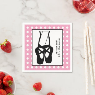 Cute Ballet Dancer Legs & Slippers Birthday Napkin