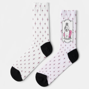 Cute Ballet Princess Old English Sheepdog Gray 1 Socks