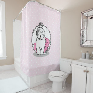 Cute Ballet Princess Old English Sheepdog Grey 1 Shower Curtain