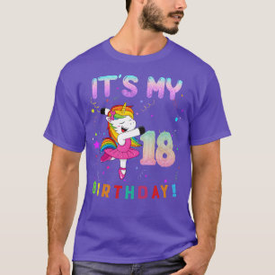Cute Ballet Unicorn Its My 18th Birthday T-Shirt