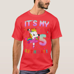 Cute Ballet Unicorn Its My 5th Birthday T-Shirt