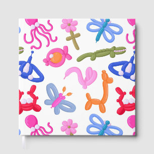 Cute Balloon Animals Colourful Kids Pattern Guest Book