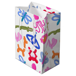 Cute Balloon Animals Colourful Kids Pattern Medium Gift Bag