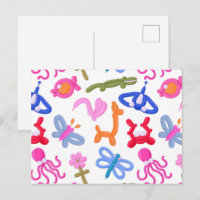 Cute Balloon Animals Colourful Kids Pattern