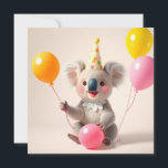 Cute balloon birthday koala card<br><div class="desc">balloon birthday koala</div>