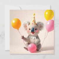 Cute balloon birthday koala