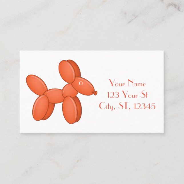 Cute Balloon Dog  Thunder_Cove  Business Card (Front)