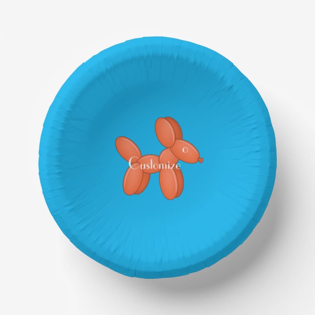 Cute Balloon Dog  Thunder_Cove  Paper Plate (Front)