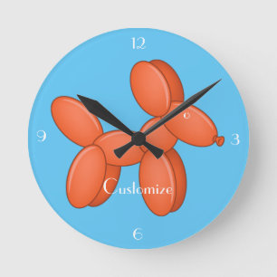 Cute Balloon Dog  Thunder_Cove Round Clock