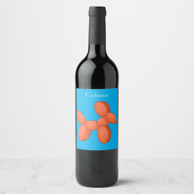 Cute Balloon Dog  Thunder_Cove  Wine Label (Front)