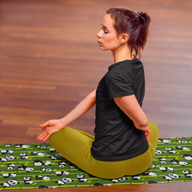 Cute Bamboo Panda Bear Animal Asian Pattern Yoga Mat (Creator Uploaded)