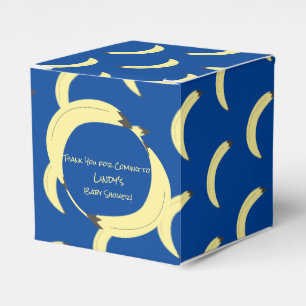 Cute Banana Bunch Blue Baby Shower Pattern Favour Box