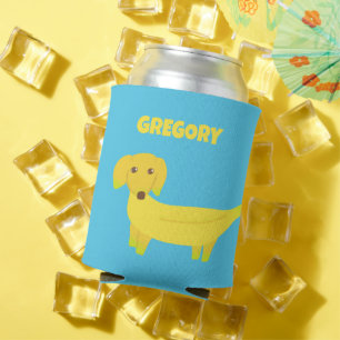 Cute Banana Dog Personalised Can Cooler