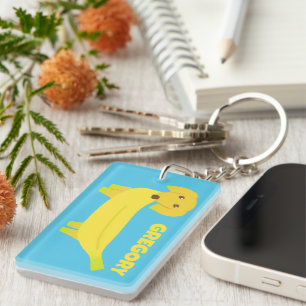 Cute Banana Dog Personalized Key Ring