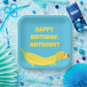 Cute Banana Dogs Custom Party Paper Plate