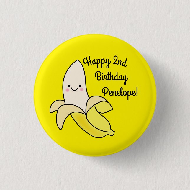 Cute Banana Kids Birthday Kawaii 3 Cm Round Badge (Front)