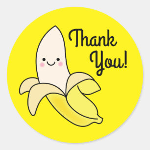 Cute Banana Kids Birthday Kawaii Classic Round Sticker