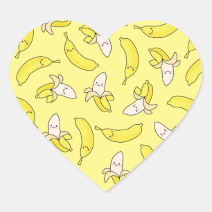 Cute Banana Kids Birthday Kawaii Heart Sticker