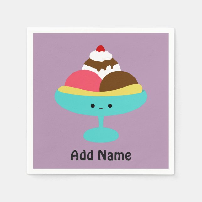 Cute Banana Split Napkin (Front)