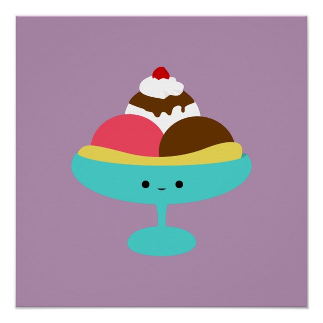 Cute Banana Split Poster (Front)