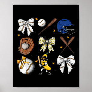 Cute Bananas Coquette Bow Banana For Men Kids Wome Poster