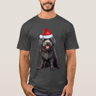 Cute Barbet Black Dog Lover Funny Christmas T-Shirt