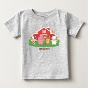 Cute Barn Farm Animals Baby T-Shirt
