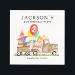 Cute Barn Party Animals Truck Kids Farm Birthday Napkin<br><div class="desc">Cute Watercolor Barnyard Animals Party Truck Kids Balloon Farm Birthday Paper Napkins</div>