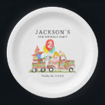 Cute Barn Party Animals Truck Kids Farm Birthday Paper Plate<br><div class="desc">Cute Watercolor Barnyard Animals Party Truck Kids Balloon Farm Birthday Paper Plate</div>