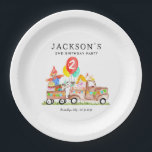 Cute Barn Party Animals Truck Kids Farm Birthday Paper Plate<br><div class="desc">Cute Watercolor Barnyard Animals Party Truck Kids Balloon Farm Birthday Paper Plate</div>