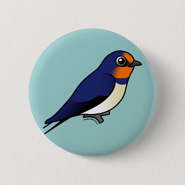 Cute Barn Swallow 6 Cm Round Badge (Front)