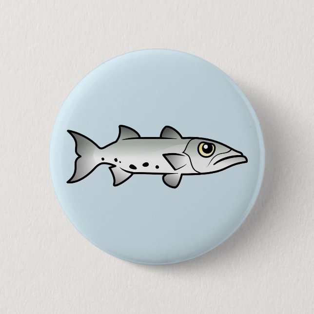 Cute Barracuda 6 Cm Round Badge (Front)