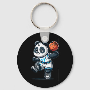 Cute Basball Player Panda Key Ring