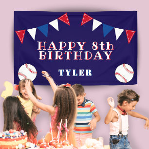 Cute Baseball Bunting Flags Kids Birthday Party Banner