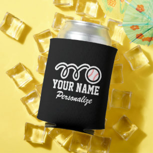Cute baseball cartoon custom name Birthday gift Can Cooler